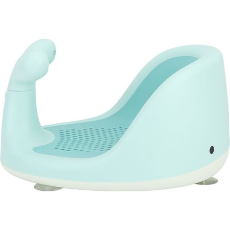 Siège de bain pour bébé antidérapant à ventouses, en forme de dessin animé, pour une sécurité optimale dans la baignoire et la salle de bain (vert). (1/5)