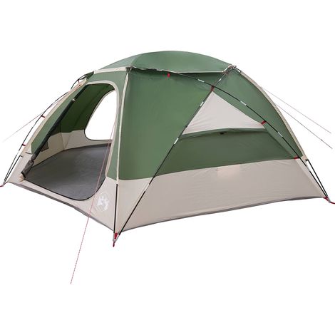 vidaXL Tienda tipo cúpula con toldillo removible 12 persona Verde (1/2)