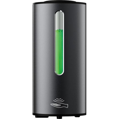 Dispensador automático de jabón con sensor, de pared, 380 ml, sin contacto, apto para baños, cocinas y hoteles, color gris plata. (1/5)