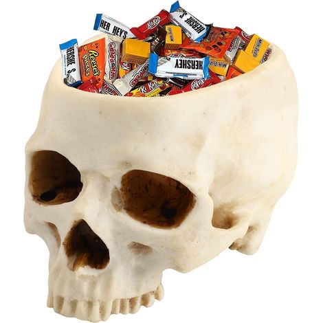 Porte-ornements d'Halloween en forme de crâne, décorations de crânes pour pot de fleurs en forme de crâne, porte-bonbons (1/5)