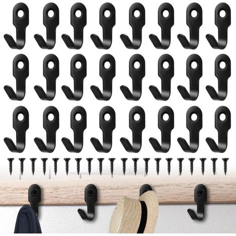 30 Pièces Crochet Mural a Visser, Petit Mural Crochet avec 30 Vis, Métal Crochets Muraux a Visser, Crochets Muraux Patère, pour Sac Clé Chapeau (1/5)