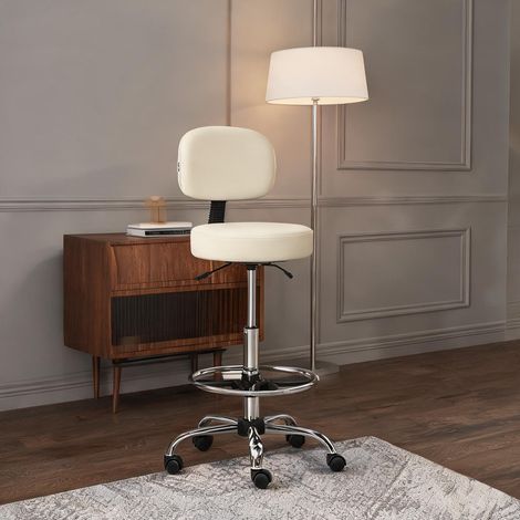Tabouret de bar en similicuir-cuir acier mousse 56 x 57 x 104 cm (1/5)