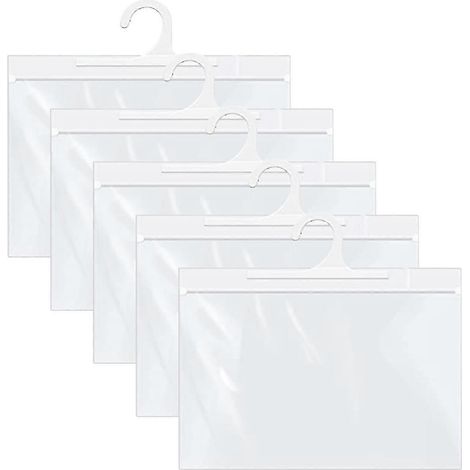 Sac de rangement suspendu, grand sac en plastique transparent avec crochet, idéal pour les salles de classe, les bibliothèques et les pharmacies.