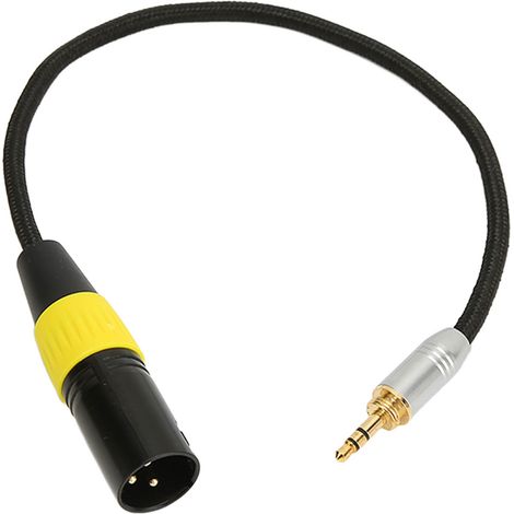 Câble Adaptateur Jack 3.5mm Mâle vers XLR Mâle 3 Pins, Doré, Haute Qualité pour Microphone et Table de Mixage (1/5)