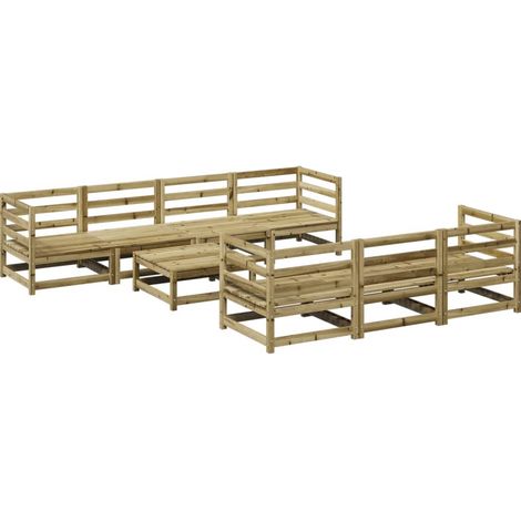 Maison Exclusive - 8-tlg. Garten-Sofagarnitur Kiefernholz Imprägn
