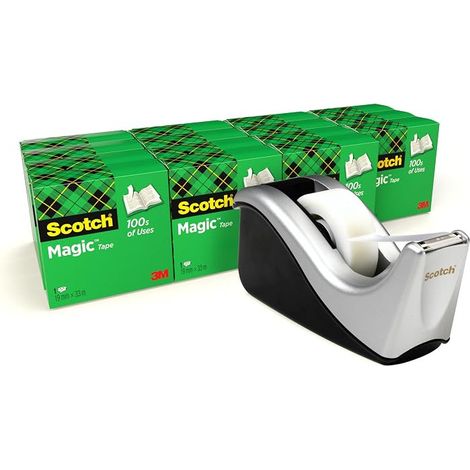 SCOTCH MAGIC LOT DE 16 ROULEAUX 19MM X 33 M ET 1 DEVIDOIR C60 GRATUIT