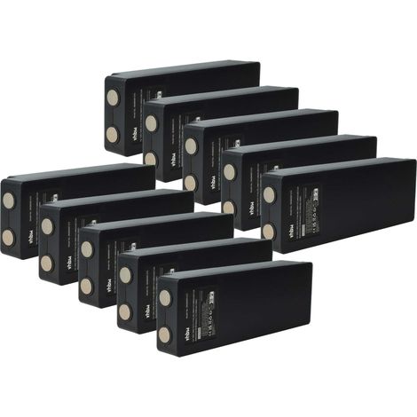 vhbw 10x Akku kompatibel mit Palfinger 960, 790, 590, RC400 Industrie-Funkfernsteuerung Fernbedienung (2500 mAh, 7,2 V, NiMH) - Schwarz (1/4)