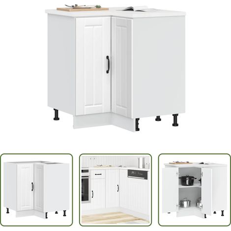 vidaXL Stauraum - Küchen-Eckunterschrank Lucca Weiß Holzwerkstoff (1/5)