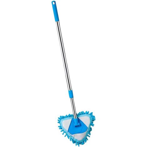 Balai de nettoyage triangulaire rotatif à 180° avec manche long
