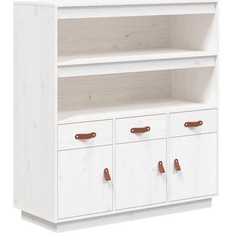 Maison Exclusive - Credenza Bianca 100x40x108,5 cm in Legno Massello di Pino (1/5)