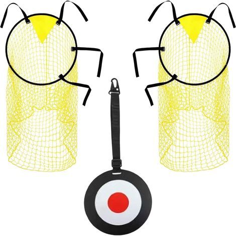 Lot de 3 bacs supérieurs de cibles de football avec filet de but, équipement d'entraînement de football portable avec sangles réglables, entraînement de précision de tir de football pour les coups (1/5)
