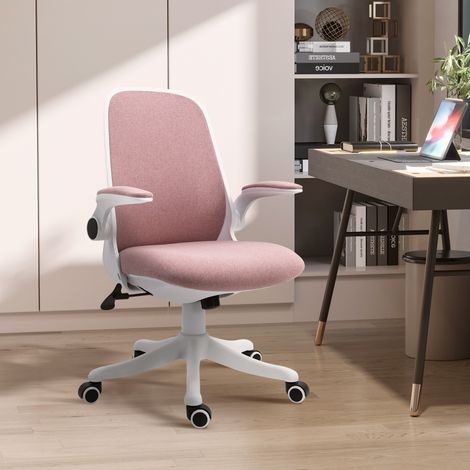 Silla Giratoria de Oficina Silla de Escritorio Basculante Altura Ajustable Reposabrazos Elevable 62,5x60x94-104 cm Rosa (1/5)