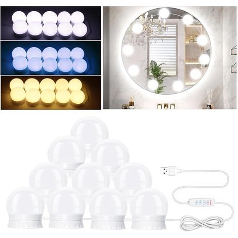 Luces LED regulables con 3 colores para espejos de maquillaje. (1/5)