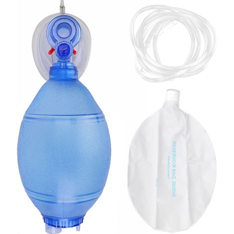 Masque à oxygène adulte pour réanimation - Kit de premiers secours avec ballon auto-remplisseur (1/5)