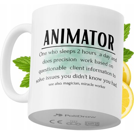 Lustige Tasse für Animatoren – Kaffee- oder Teetasse mit witzigem Textdesign – ideal für Geburtstage, Namenstage, Feiertage und besondere Anlässe. Hochwertige Tasse für Zuhause, Büro und Arbeit. Farbe