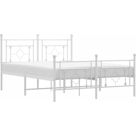Maison Exclusive - Giroletto con Testiera e Pediera Metallo Bianco 135x190 cm (1/5)