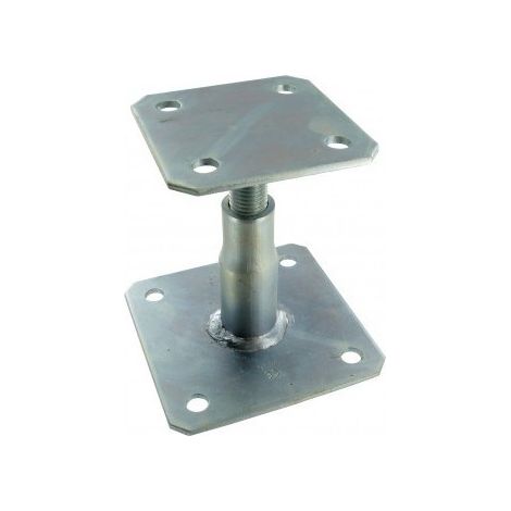 Simpson Strong Tie – Pied de poteau réglable – Acier S235 JR électro-zingué – Hauteur réglable 100 à 150 mm – Fixation sur bois et béton (1/10)