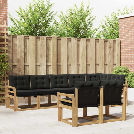 vidaXL Ensemble de canapés d'extérieur 8 pcs Blanc et noir (1/5)