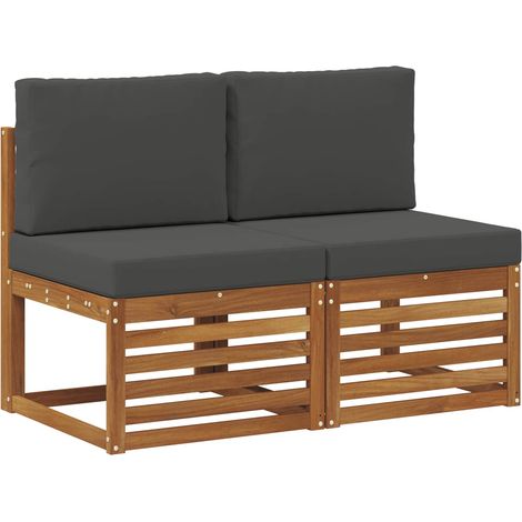 Maison Exclusive - 2 Stück Outdoor Mittelsofa Massivholz Akazie N