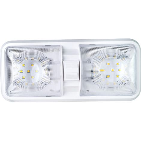 Éclairage intérieur à LED pour camping-car 12 V, plafonnier à LED pour camping-car, LED 12 V avec interrupteur, interrupteur d'éclairage intérieur pour voiture/camping-car/remorque/caravane (blanc nat