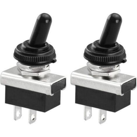 12V DC, 25A, SPST, IP67 Waterproof Metal Rocker Switch for Automotive Dashboard, 2 Pins