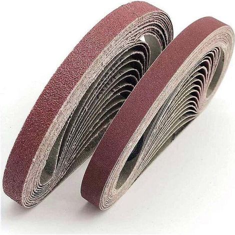 Bande abrasive 13x457 mm.5 sortes de gravier mixte (6（40/80/120/180/320).Ensemble de Bandes Abrasives,pour Black & Decker Powerfeileponceuses à bande(30 pièces)