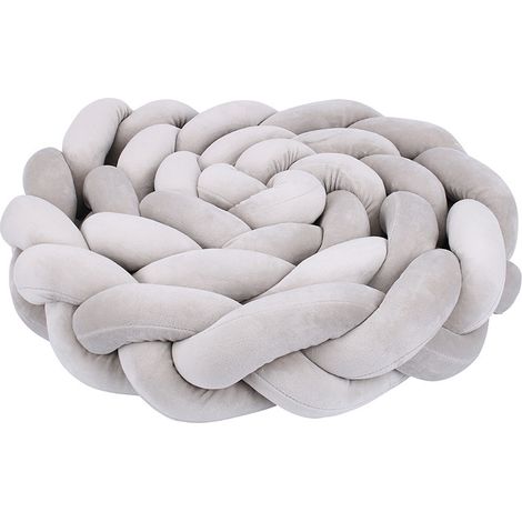Boule tressée à nœuds longs pour lit bébé, 3 brins, décoration de chambre d'enfant, barrière de protection pour lit bébé (1/5)