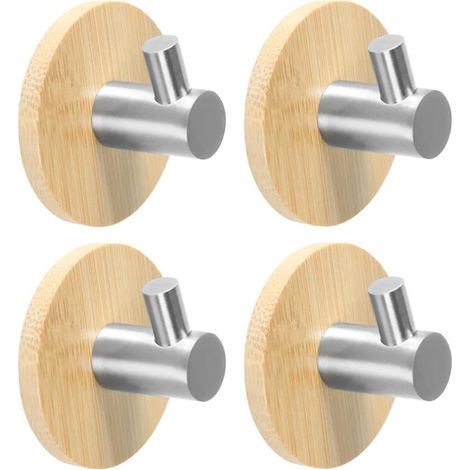 6 pezzi gancio per asciugamani da bagno gancio in legno gancio da parete in bambù gancio adesivo gancio per asciugamani da bagno gancio adesivo per porta per cucina bagno