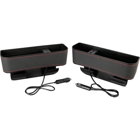 (Couleurs assorties) 2 pièces Organisateur de rangement pour sacoches de voiture, compartiment de rangement pour siège auto, porte-gobelet, porte-accessoires USB, porte-gobelet, ABS (1/4)