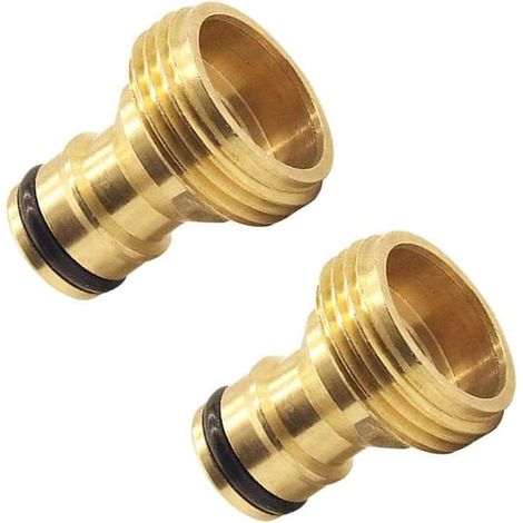 CT 2 pièces Tuyau d'arrosage connecteur Rapide 3/4 Pouce en Laiton Filetage mâle Tuyau buse Adaptateur de Connexion Rapide (1/5)