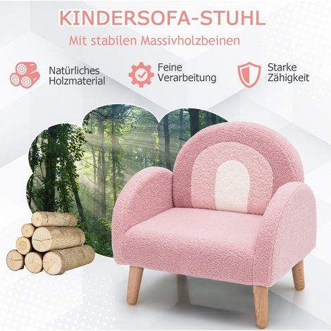 Poltrona per bambini per bambini divano per bambini imbottito con schienale rosa (1/5)