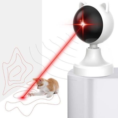 Jouet Laser Interactif pour Chat, Réglage Automatique, USB Rechargeable 1200mAh, 2 Modes Vitesse, Fixation Murale Silencieux (1/4)