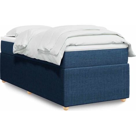 Boxspringbett mit Matratze Blau 80x200 cm Stoff