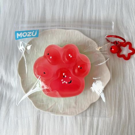 KOWOLL Jouet anti-stress Taba en silicone, forme de patte de chat pastèque – Jouet anti-stress ultra-doux à presser pour adolescents et adultes (1/4)
