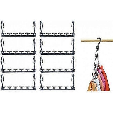 Cintres, lot de 8, utilisables horizontalement et verticalement pour un gain de place. (1/3)
