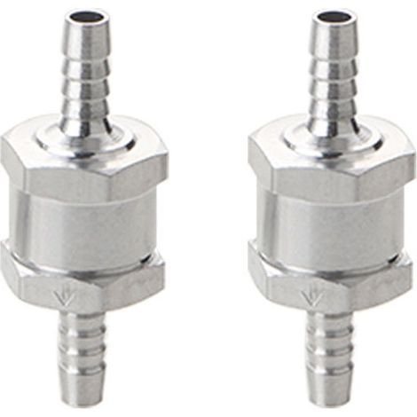 Lot de 2 clapets anti-retour, clapets anti-retour de carburant en aluminium de 6 mm, vannes de régulation de carburant, pour systèmes d'alimentation basse pression à carburateur essence/diesel STOL (1/5)