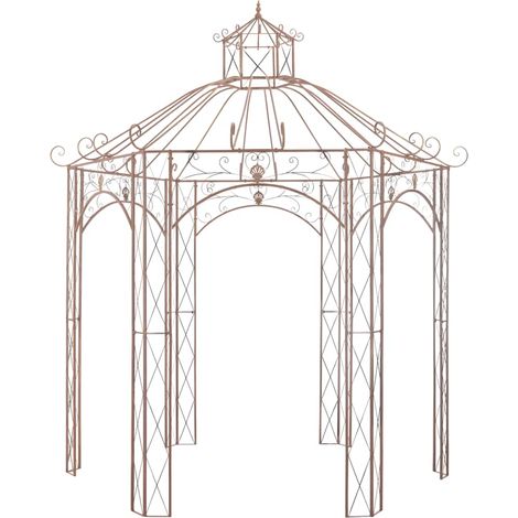 vidaXL Pérgola de jardín marrón antiguo 3 m hierro (1/2)