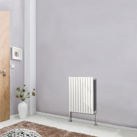 NRG Designer Radiator White Oval Column Central Heating Rads Horizontal 600x590mm Single