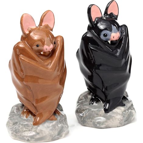 Ensemble salière et poivrière chauve-souris en céramique – Lot de 2 – Accessoires de table – Décoration Halloween, cuisine ou cadeau – Design gothique et amusant – Faciles à nettoyer (1/5)