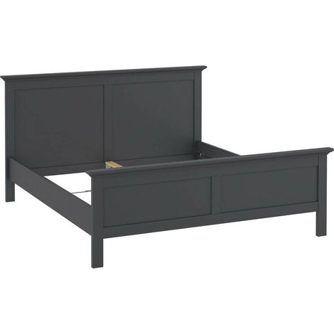 Dmora - Doppelbett Arika, Struktur des Container-Betts, Sommier mit Verkleidung, Matratzenhalterstruktur, 211x179 h110 cm, Grau