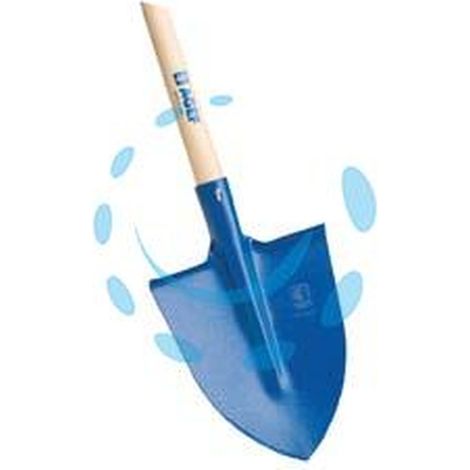 Bêche en acier trempé peint en bleu avec manche en hêtre cm 120 pour le jardinage et les travaux lourds