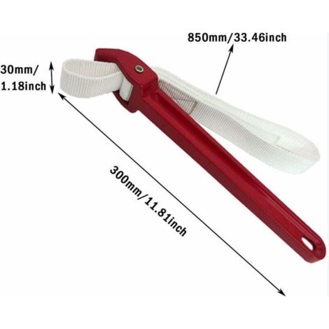 Clé à Sangle Universel Clé à Sangle, Clé à Sangle En Caoutchouc, Clé Multi Outils Clé à Sangle, La Norme Ajustable Universel Alliage d'Aluminium Nylon Clé à Sangle Tuyau pour Tracteur, Filtre à Huile (1/4)