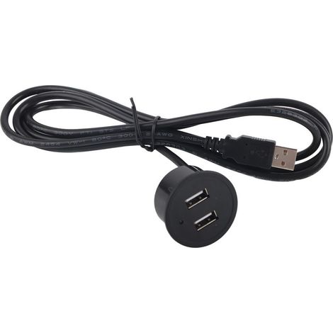 2 ports de chargement USB avec câble de 1,5 m, installation intégrée, 5 V 1 A, compatible avec les appareils photo de téléphones portables et les tablettes. Sortie USB (1/5)