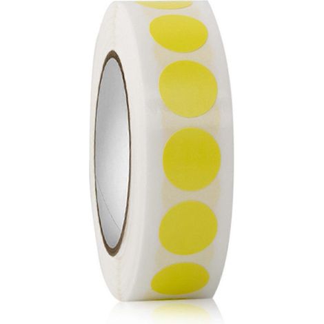 1000 pastilles adhésives de 13 mm, colorées, pour classer des fichiers, prendre des notes, faire du scrapbooking et décorer des albums photo. Couleur : jaune. (1/4)