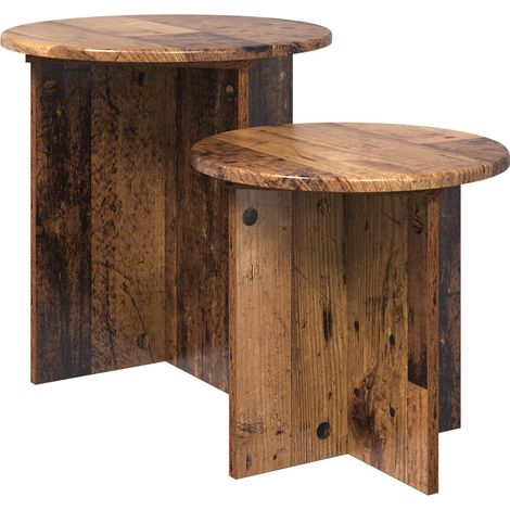 Conjunto de mesas auxiliares 2 pcs Madera envejecida vidaXL