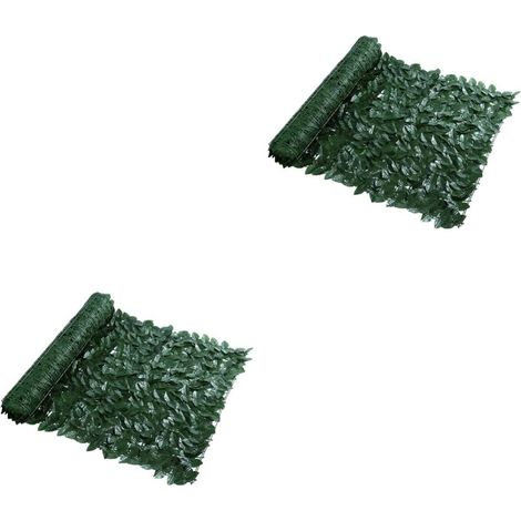 Lot De 2 Clôtures En Feuilles Artificielles Élégantes Décoration De Clôture Verte Fausse Clôture Pour Extérieur Matériau Résistant Aux Intempéries (1/5)