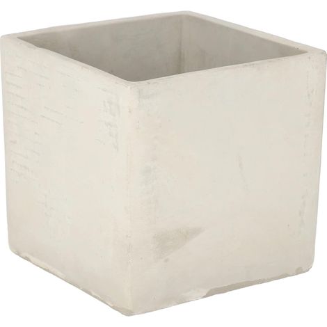 Pot de fleurs carré pour plantes en béton décoratif (17 x 17 cm) (1/5)