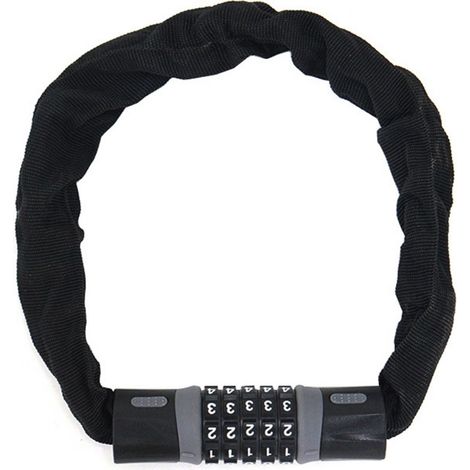 Bike Chain Combination Lock High Strength Safe Keyless Portable 5 Digit Anti Theft Bike Lock (1/5)