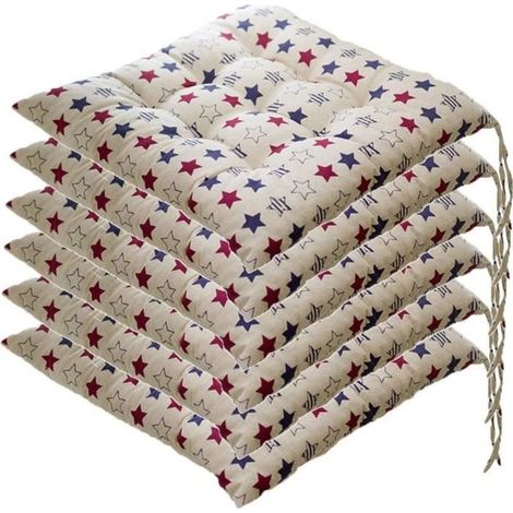 Lot de 6 galettes de Chaise, 40x40 Coussins de Siège Décoration, Coussin de Chaise Coussins de Jardin, Style K (1/4)