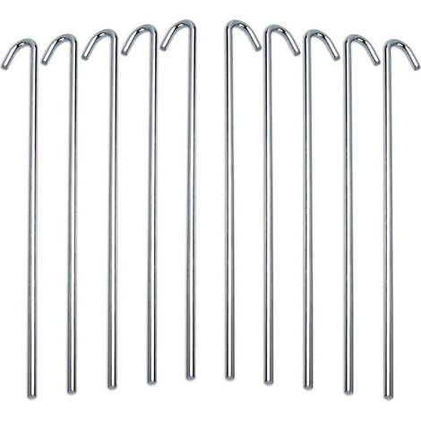 Lntyq 60 Stück Zeltheringe aus Metall, 20 cm, verzinkte Zeltheringe, robuste Stahlheringe, Einfassungszaunhaken für Camping, Reisen, Wandern, Gartenarbeit, Zeltplane, Markisen (1/3)